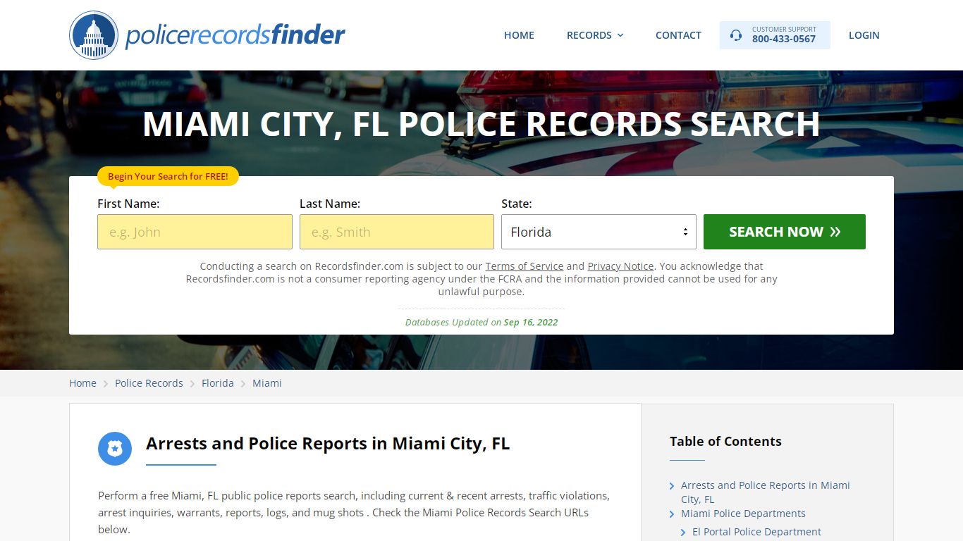 MIAMI CITY, FL POLICE RECORDS SEARCH - RecordsFinder